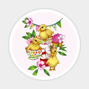 Posh Ducklings' Spring Picnic Magnet